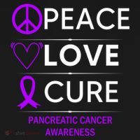 Pancreatic Cancer Awareness Peace Love Cure Purple Ribbon Gift Ornament thumb 1