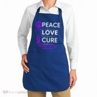 Pancreatic Cancer Awareness Peace Love Cure Purple Ribbon Gift Apron thumb 2