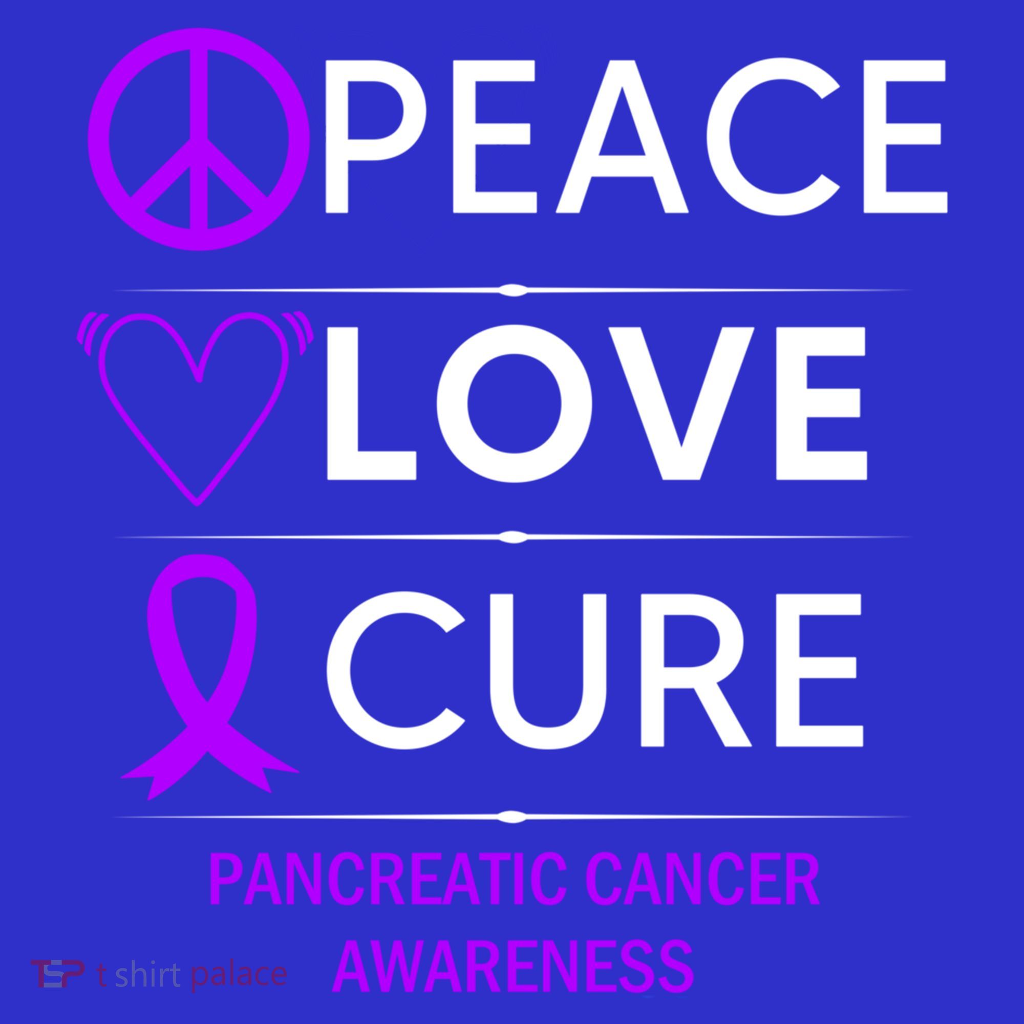 Pancreatic Cancer Awareness Peace Love Cure Purple Ribbon Gift Women's Tank Top