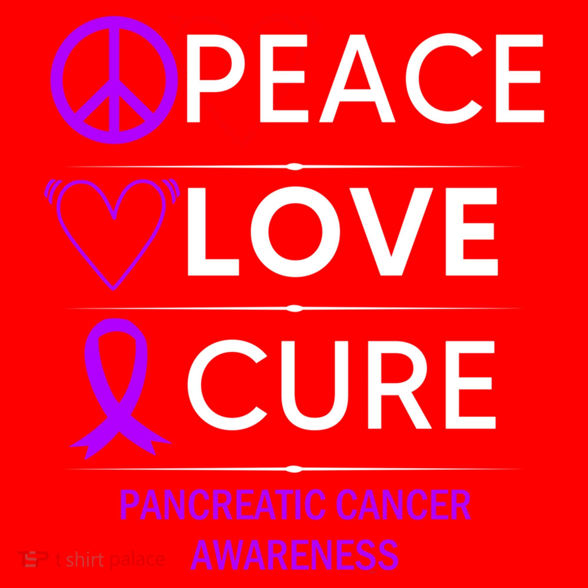Pancreatic Cancer Awareness Peace Love Cure Purple Ribbon Gift Santa Hat