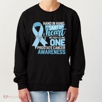 Prostate Cancer Awareness Heart To Heart Light Blue Ribbon Women's Sweatshirt thumb 0