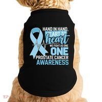 Prostate Cancer Awareness Heart To Heart Light Blue Ribbon Doggie Tank thumb 0