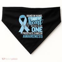 Prostate Cancer Awareness Heart To Heart Light Blue Ribbon USA-Made Doggie Bandana thumb 0