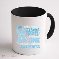Prostate Cancer Awareness Heart To Heart Light Blue Ribbon Coffee Mug thumb 1
