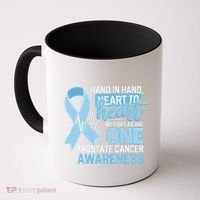 Prostate Cancer Awareness Heart To Heart Light Blue Ribbon Coffee Mug thumb 0