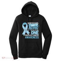 Prostate Cancer Awareness Heart To Heart Light Blue Ribbon Women's Hoodie thumb 0