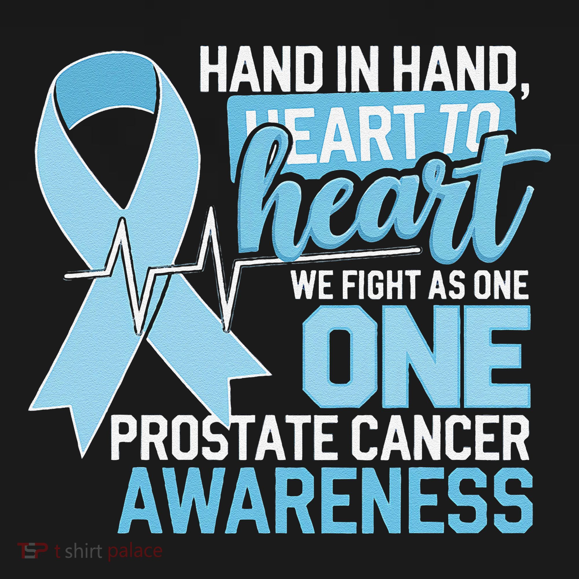 Prostate Cancer Awareness Heart To Heart Light Blue Ribbon Women's Hoodie