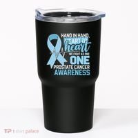 Prostate Cancer Awareness Heart To Heart Light Blue Ribbon Tumbler thumb 0