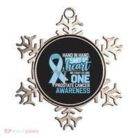 Prostate Cancer Awareness Heart To Heart Light Blue Ribbon Ornament thumb 0