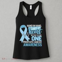 Prostate Cancer Awareness Heart To Heart Light Blue Ribbon Women's Tank Top thumb 3