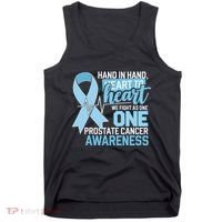 Prostate Cancer Awareness Heart To Heart Light Blue Ribbon Tank Top thumb 0
