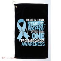 Prostate Cancer Awareness Heart To Heart Light Blue Ribbon Golf Towel thumb 0