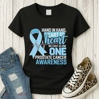 Prostate Cancer Awareness Heart To Heart Light Blue Ribbon Women's T-Shirt thumb 3