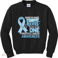 Prostate Cancer Awareness Heart To Heart Light Blue Ribbon Kids Sweatshirt thumb 0