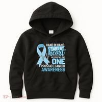 Prostate Cancer Awareness Heart To Heart Light Blue Ribbon Kids Hoodie thumb 0
