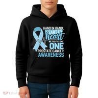 Prostate Cancer Awareness Heart To Heart Light Blue Ribbon Kids Hoodie thumb 4