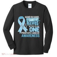 Prostate Cancer Awareness Heart To Heart Light Blue Ribbon Kids Long Sleeve Shirt thumb 0