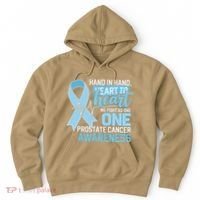 Prostate Cancer Awareness Heart To Heart Light Blue Ribbon Hoodie thumb 0