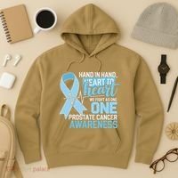 Prostate Cancer Awareness Heart To Heart Light Blue Ribbon Hoodie thumb 3