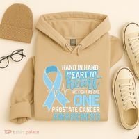 Prostate Cancer Awareness Heart To Heart Light Blue Ribbon Hoodie thumb 4