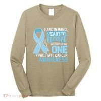 Prostate Cancer Awareness Heart To Heart Light Blue Ribbon Long Sleeve Shirt thumb 0