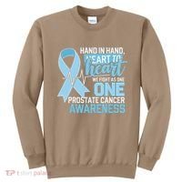 Prostate Cancer Awareness Heart To Heart Light Blue Ribbon Sweatshirt thumb 0