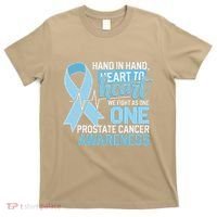 Prostate Cancer Awareness Heart To Heart Light Blue Ribbon T-Shirt thumb 0