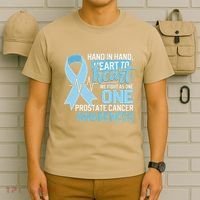 Prostate Cancer Awareness Heart To Heart Light Blue Ribbon T-Shirt thumb 6