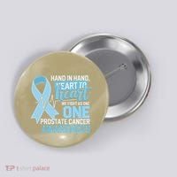 Prostate Cancer Awareness Heart To Heart Light Blue Ribbon Button thumb 0