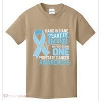 Prostate Cancer Awareness Heart To Heart Light Blue Ribbon Kids T-Shirt thumb 0