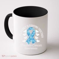 Prostate Cancer Awareness Family Fighting Light Blue Ribbon Coffee Mug thumb 0