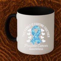 Prostate Cancer Awareness Family Fighting Light Blue Ribbon Coffee Mug thumb 2