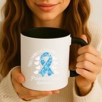 Prostate Cancer Awareness Family Fighting Light Blue Ribbon Coffee Mug thumb 3