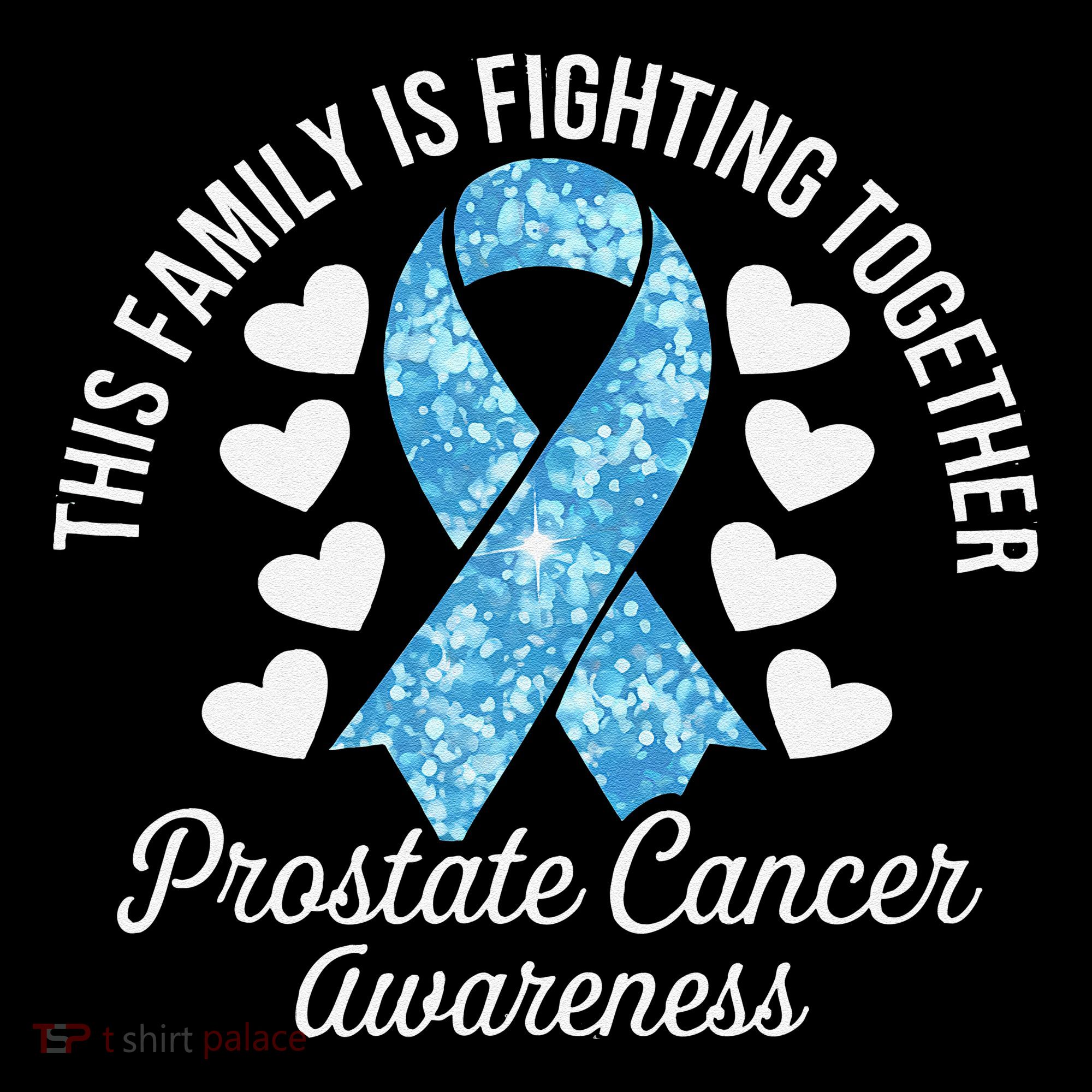 Prostate Cancer Awareness Family Fighting Light Blue Ribbon Coffee Mug