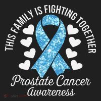 Prostate Cancer Awareness Family Fighting Light Blue Ribbon Beanie thumb 2