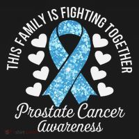 Prostate Cancer Awareness Family Fighting Light Blue Ribbon Ornament thumb 1