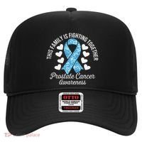 Prostate Cancer Awareness Family Fighting Light Blue Ribbon Hat thumb 0