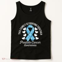 Prostate Cancer Awareness Family Fighting Light Blue Ribbon Tank Top thumb 2