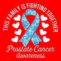 Prostate Cancer Awareness Family Fighting Light Blue Ribbon Santa Hat thumb 1