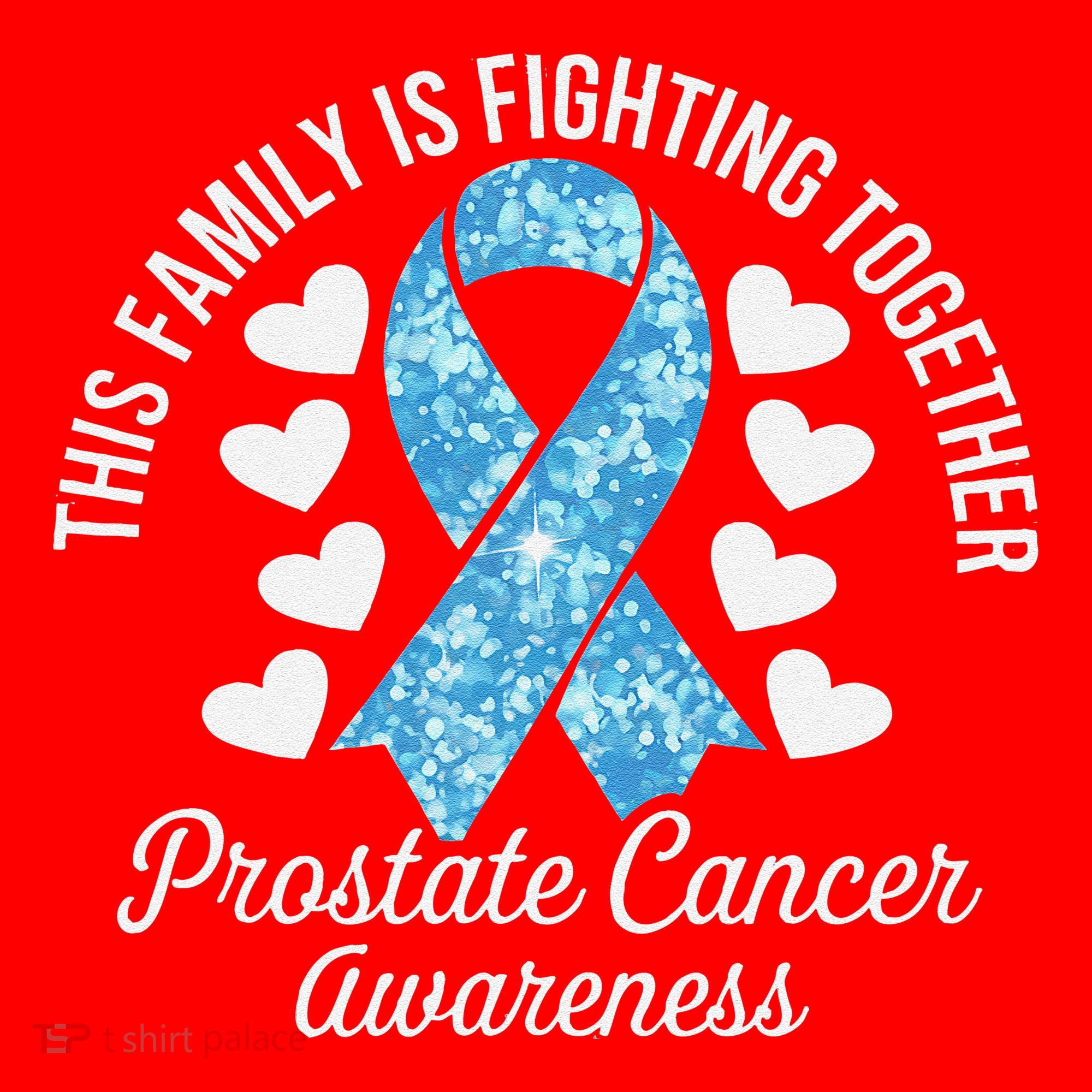 Prostate Cancer Awareness Family Fighting Light Blue Ribbon Santa Hat