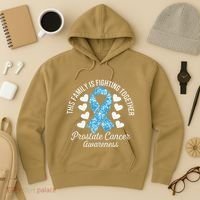 Prostate Cancer Awareness Family Fighting Light Blue Ribbon Hoodie thumb 3