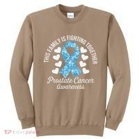 Prostate Cancer Awareness Family Fighting Light Blue Ribbon Sweatshirt thumb 0