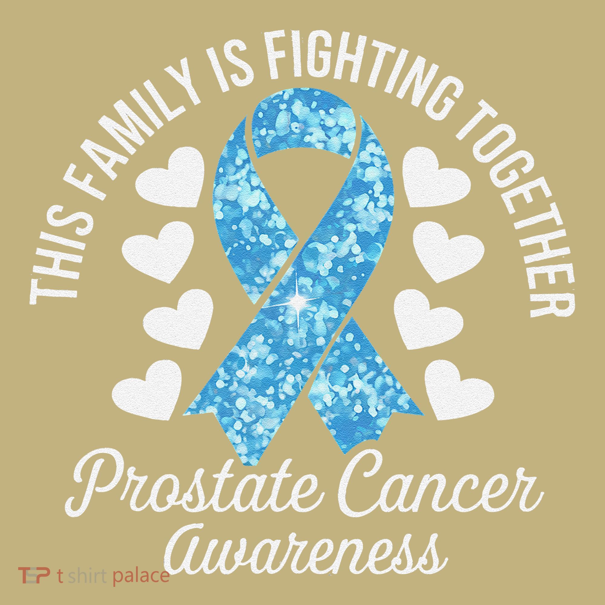 Prostate Cancer Awareness Family Fighting Light Blue Ribbon Polo
