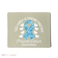 Prostate Cancer Awareness Family Fighting Light Blue Ribbon Mousepad thumb 0
