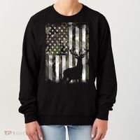 Patriotic Camo American Flag Deer Hunter Hunting Cute Gift Women's Sweatshirt thumb 0