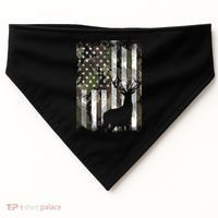 Patriotic Camo American Flag Deer Hunter Hunting Cute Gift USA-Made Doggie Bandana thumb 0