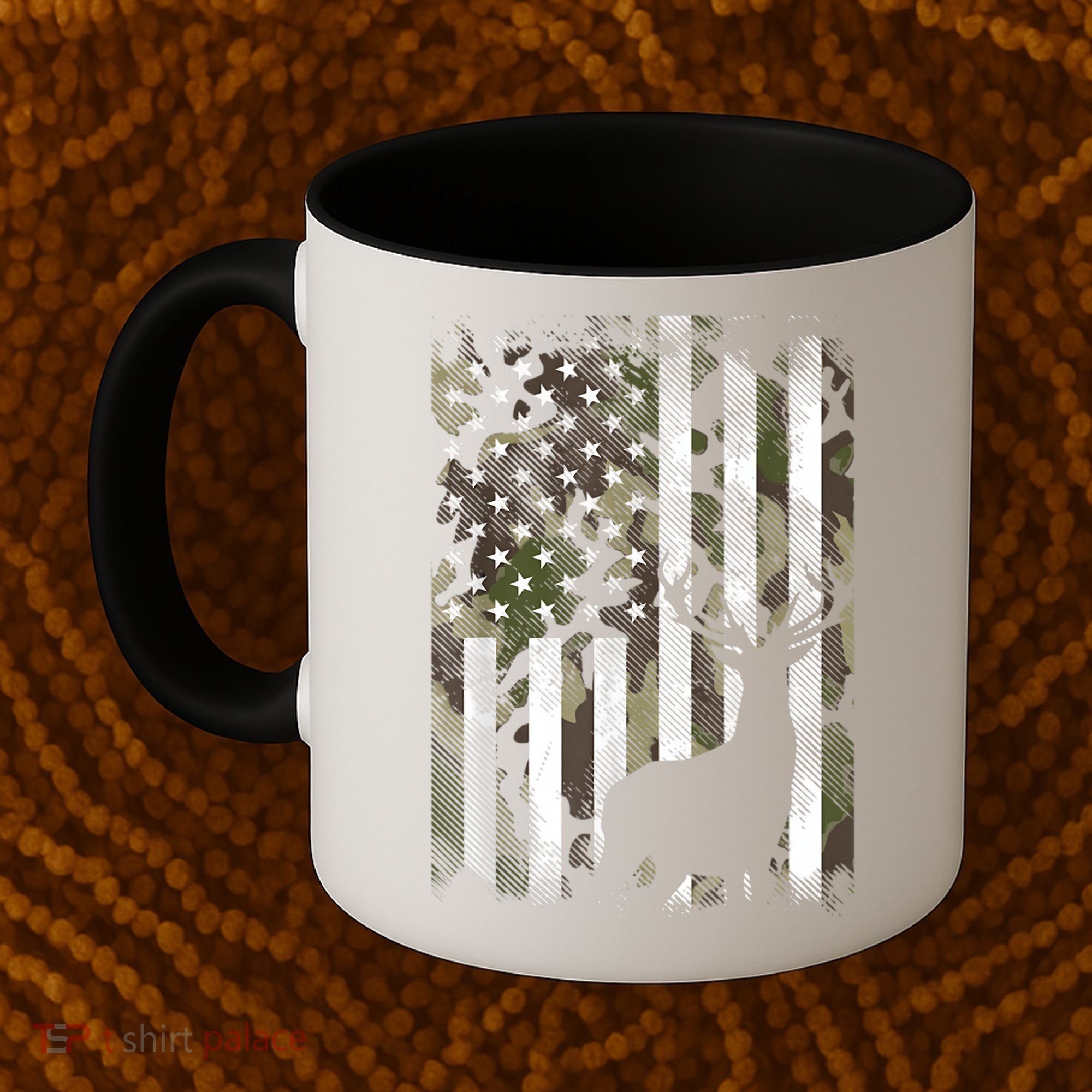 Patriotic Camo American Flag Deer Hunter Hunting Cute Gift Coffee Mug