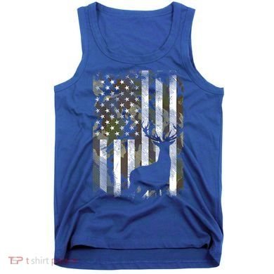 Patriotic Camo American Flag Deer Hunter Hunting Cute Gift Tank Top