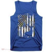 Patriotic Camo American Flag Deer Hunter Hunting Cute Gift Tank Top thumb 0
