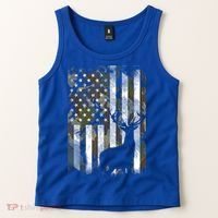 Patriotic Camo American Flag Deer Hunter Hunting Cute Gift Tank Top thumb 2